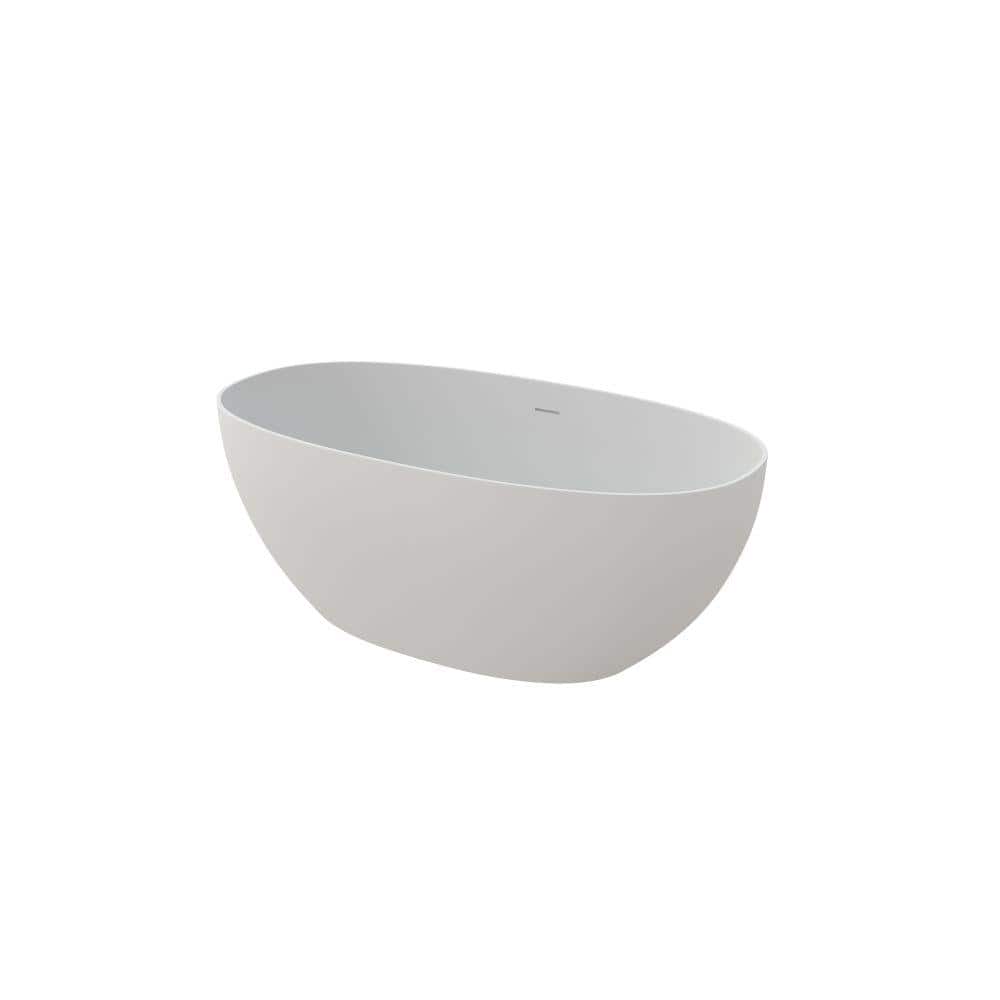 47 Inch Freestanding Stone Resin Tub, Modern Solid Surface Bathtub for Narrow Bathroom price history on PriceWatchPro