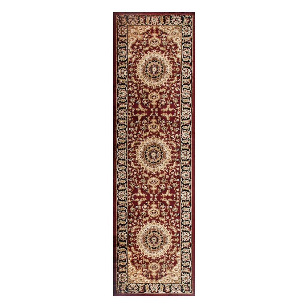 Traditional Medallion Burgundy 2 ft. 7 in. x 8 ft. Indoor Runner Rug price history on PriceWatchPro