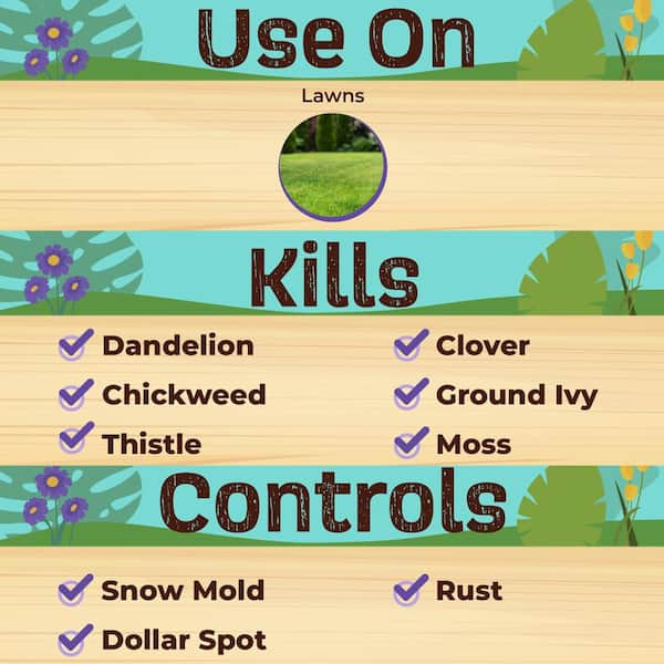 Captain Jack's Lawnweed Brew, 128 oz. Ready-to-Use Spray, Controls Weeds, Moss, Algae, Lichens and Disease