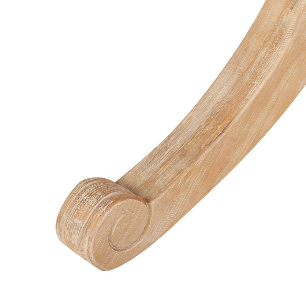 Round Beige Reclaimed Wood Extendable Dining Table