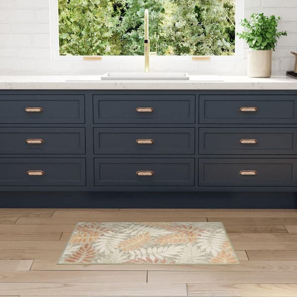 Aloha Sage Rose 3 ft. x 4 ft. Botanical Contemporary Area Rug