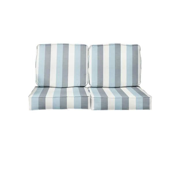 SORRA HOME 27 x 29 Sunbrella Direction Dew Deep Seating Indoor/Outdoor Loveseat Cushion