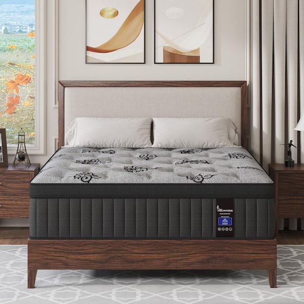 viscountess Full Size Medium Firm Memory Foam Hybrid Mattress with  Euro Top, Edge Support and Bed-in-a-Box Mattress B-9F-1