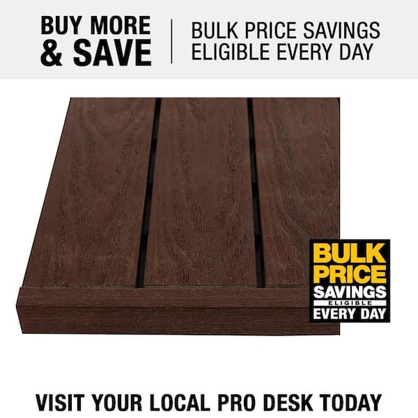 NewTechWood 1/12 ft. x 1 ft. Quick Deck Composite Deck Tile