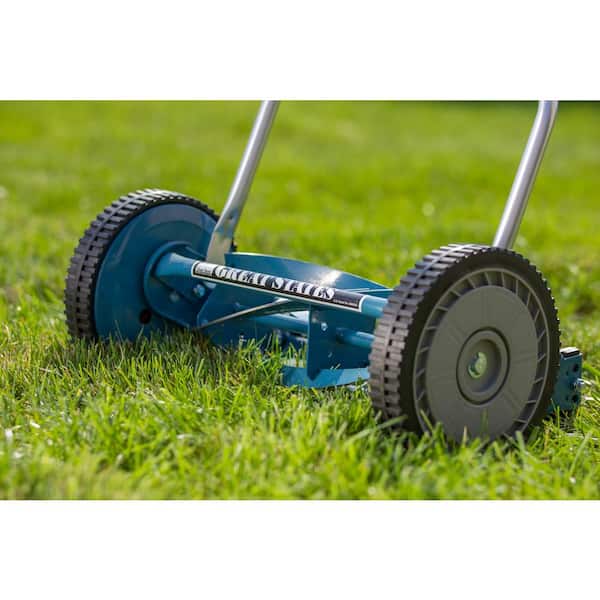 14-Inch 4-Blade Push Reel Lawn Mower Lightweight Noise-Free, Manual Grass  Cutter