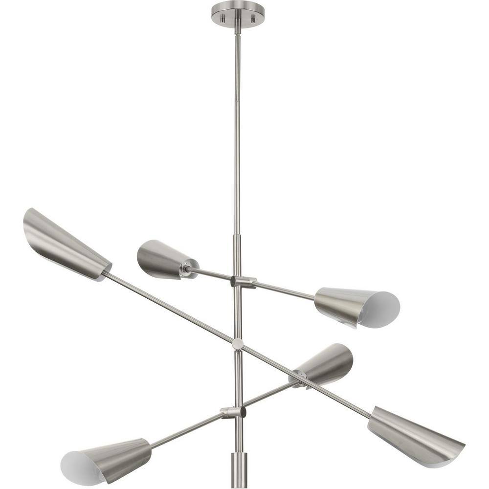Cornett Brushed Nickel 6-Light Sputnik Chandelier