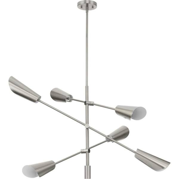 Progress Lighting Cornett 6-Light Brushed Nickel Modern/Contemporary Chandelier