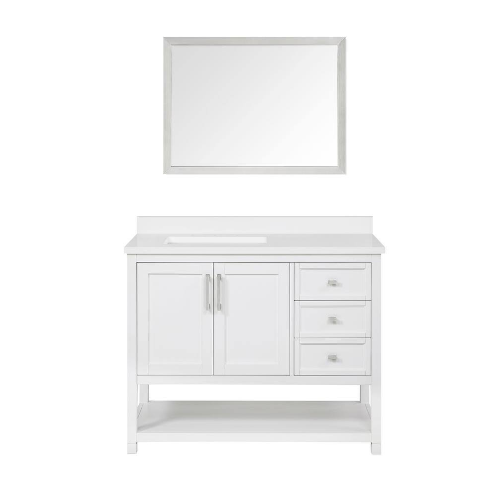 OVE Decors Stanley 42 in. W x 22 in. D x 34 in. H Bath Vanity in White ...