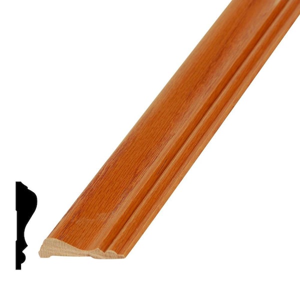 . 625 in. D x 2-1/2 in. W x 96 in. L Prefinished Red Oak Wood Stained Golden Oak WM390 Chair Rail Moulding