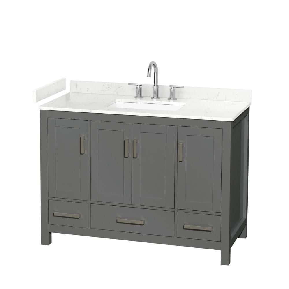 Sheffield 48 in. Single Freestanding Dark Gray Bath Vanity with Top price history on PriceWatchPro