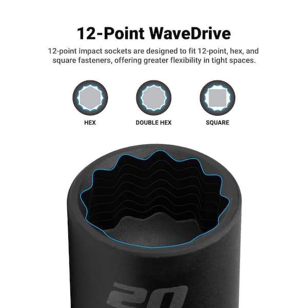 3/8 Semi Deep Socket Set 3/8" Drive Semi-Deep Impact Sockets, 6-Point, SAE Capri Tools 3/8 In. Drive 13 Mm Semi-deep Impact Socket Set - Foto 8
