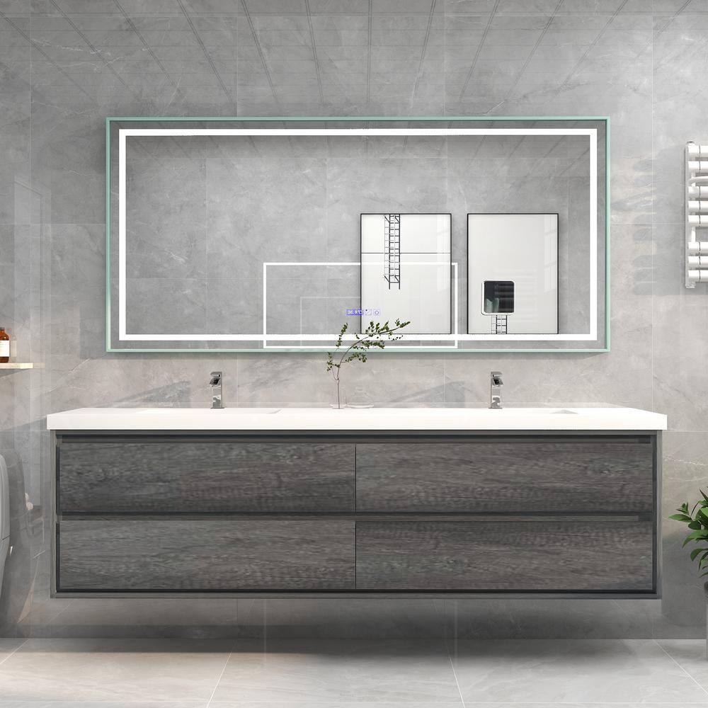 Sage 84 in. W Vanity in Smoke Oak with Reinforced Acrylic Vanity Top in White with White Basin price history on PriceWatchPro