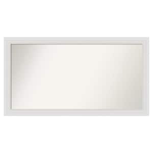 Flair Soft White Narrow 46 in. x 25 in. Custom Non-Beveled Satin Recyled Polystyrene Bathroom Vanity Wall Mirror
