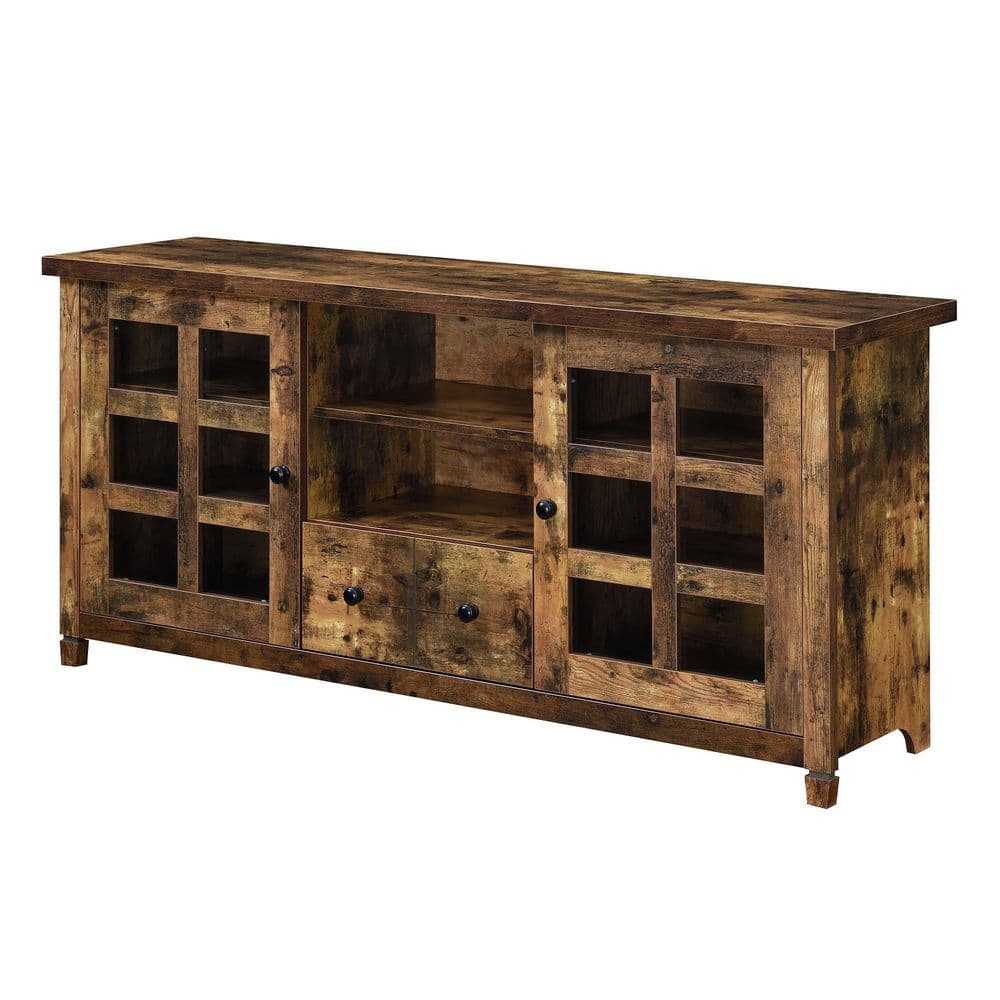 Convenience Concepts Newport Park Lane 59.25 in. W Barnwood TV Stand ...