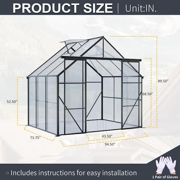 Storhaus 94 in. W x 73 in. D x 89 in. H Polycarbonate Greenhouse