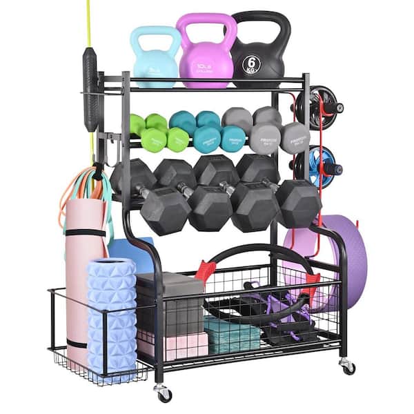 PW TOOLS Dumbbell Rack 3 Tiers Dumbbell Weight Rack Portable Dumbbell Storage Holder for Household Use 