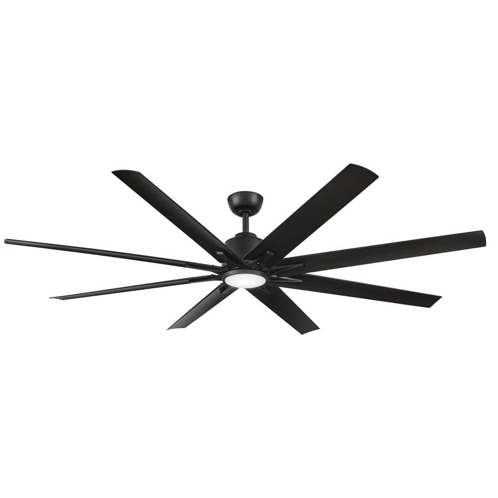 Matte Black 72'' Smart Windmill Ceiling Fan with Remote and LED Light