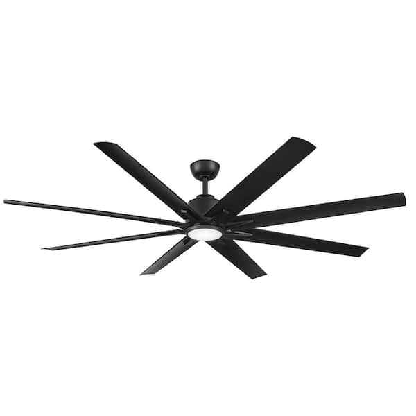 Kensgrove II 72 in. Smart Indoor/Outdoor Matte Black Ceiling Fan with Remote Included Powered by Hubspace