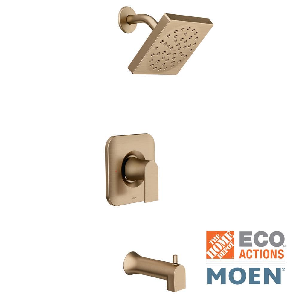 Genta Single-Handle 1-Spray Tub and Shower Faucet in Bronzed Gold (Valve Included) -  MOEN, 82760BZG