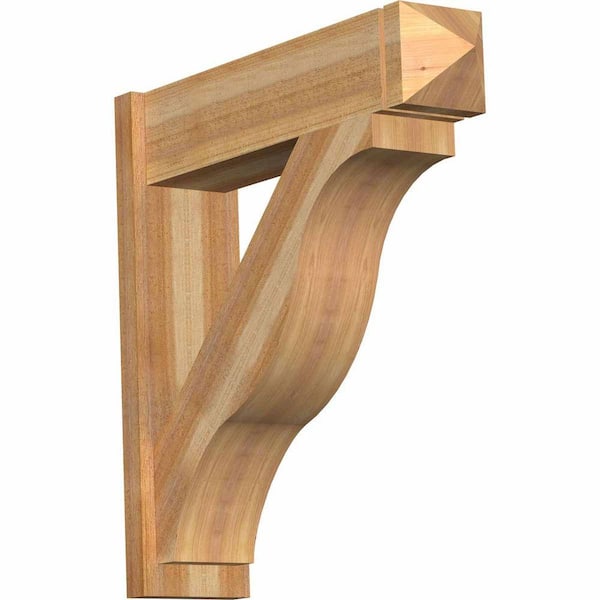 Ekena Millwork 8 in. x 32 in. x 32 in. Western Red Cedar Fuston Arts and Crafts Rough Sawn Outlooker