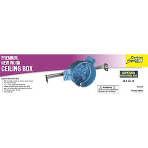 4 in. 24.5 cu. in. Hard Shell PVC New Work Electrical Ceiling Box with Adjustable Hanger Bar and Ground Lug