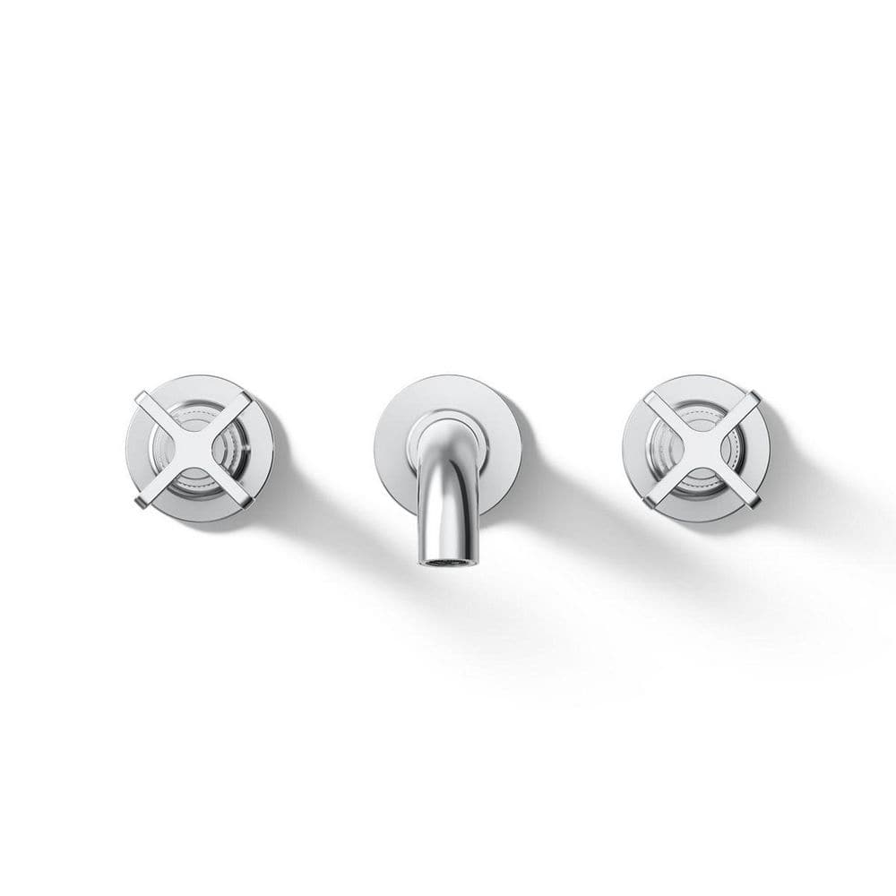 Polished Chrome Wall-Mount Bathroom Sink Faucet