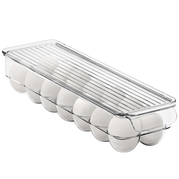 Sorbus Clear Plastic Egg Holder with Lid-holds 14 eggs for Fridge, Pantry, BPA-Free