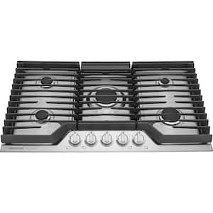 Gallery 36 in. Gas Cooktop in Stainless Steel with 5-Burner Elements, including Quick Boil and Simmer Burner