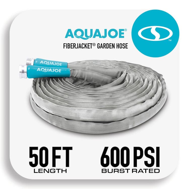 AQUA JOE 1/2 in. Dia. x 50 ft. Xtreme Fiber jacket Garden Hose, Metal Fittings