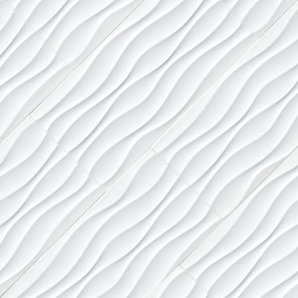MSI Dymo Wavy White 12 in. x 24 in. Glossy Ceramic Wall Tile (16 sq. ft./case) MSI Dymo Wavy White 12 in. x 24 in. Glossy Ceramic Wall Tile (16 sq. ft./case)