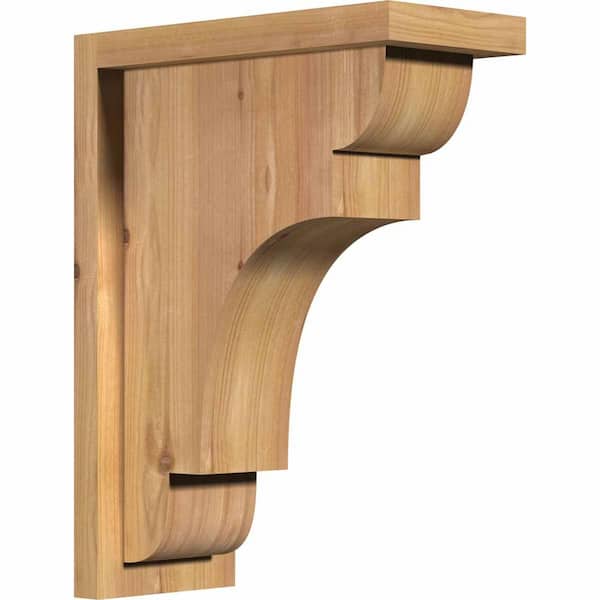 Ekena Millwork 5-1/2 in. x 12 in. x 16 in. Western Red Cedar New Brighton Smooth Corbel with Backplate