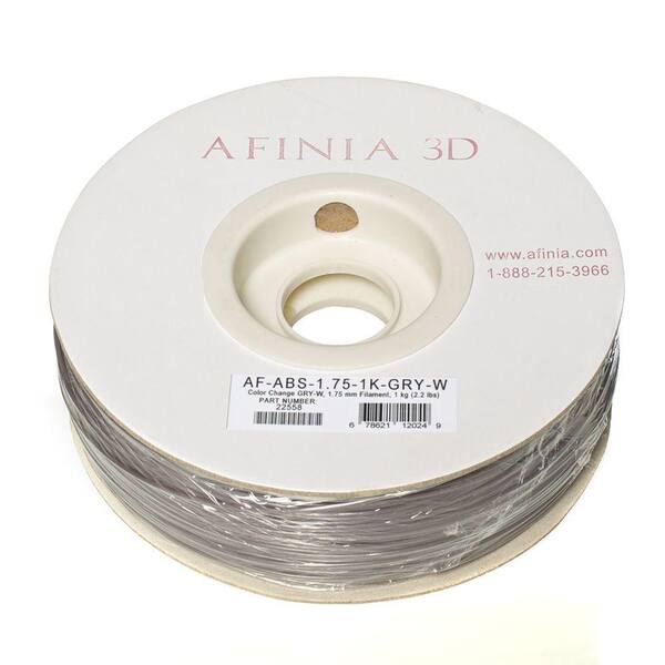 AFINIA Value-Line 1.75 mm Grey to White Color Changing ABS Plastic 3D Printer Filament (1kg)