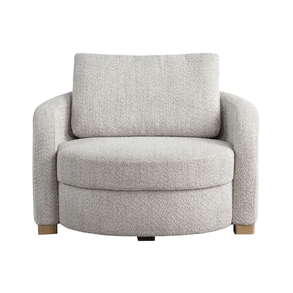 Myles Ivory Boucle Polyester Arm Chair with Power
