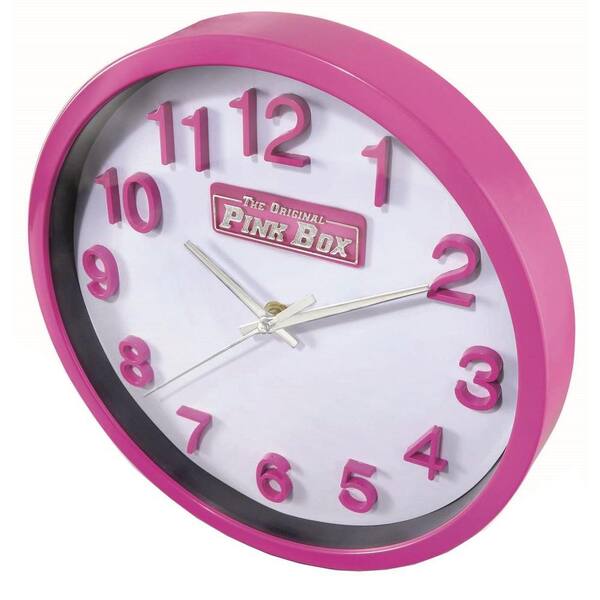 The Original Pink Box Wall Clock in Pink