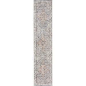 Astra Machine Washable Denim Multi 2 ft. x 10 ft. Vintage Persian Traditional Kitchen Runner Area Rug