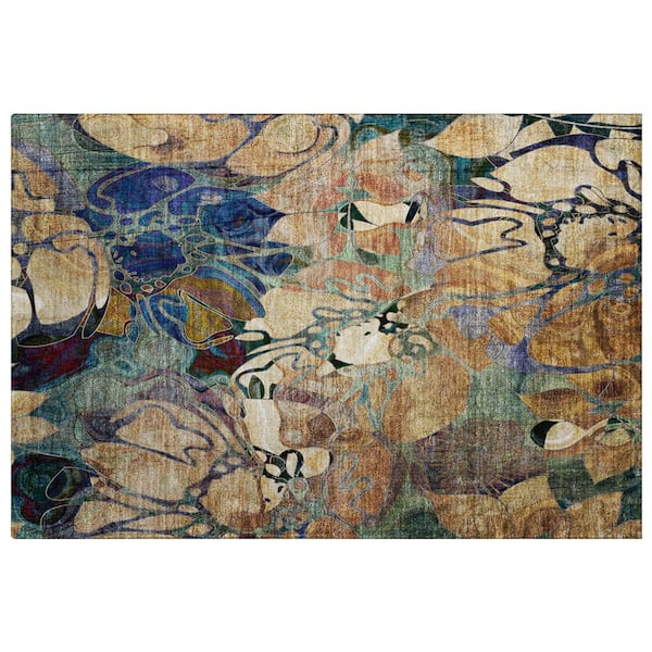 Dream Shag Premium Machine Washable Abstract ADS558 Beige 2 ft. x 3 ft. Accent Rug