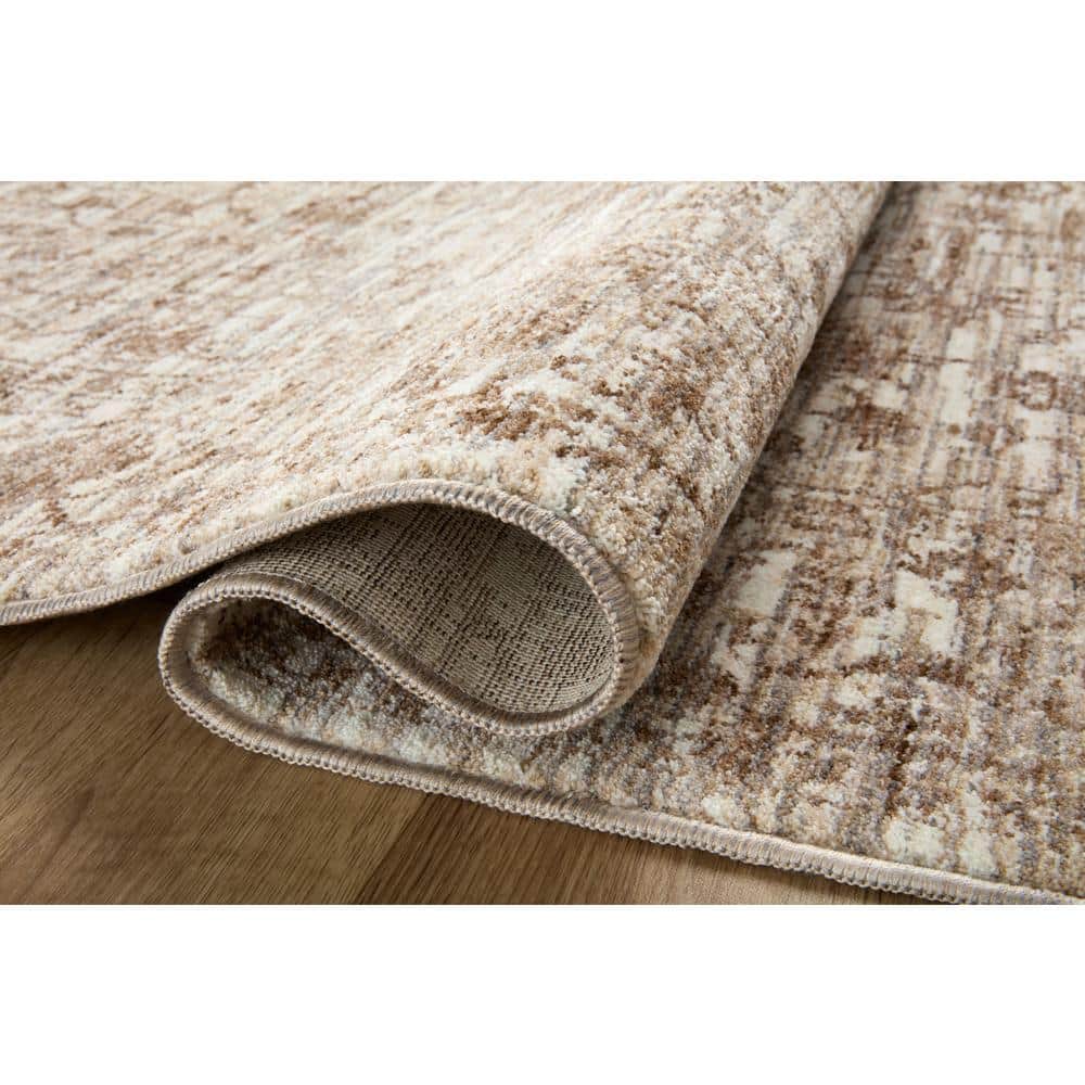 Sorrento 3'11" Round Bark and Natural Wool Area Rug