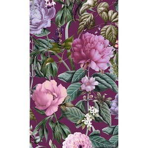 Berry Botanical Paradise Floral Print Non-Woven Non-Pasted Textured Wallpaper 57 Sq. Ft.