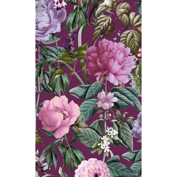Walls Republic Berry Botanical Paradise Floral Print Non-Woven Non-Pasted Textured Wallpaper 57 Sq. Ft.