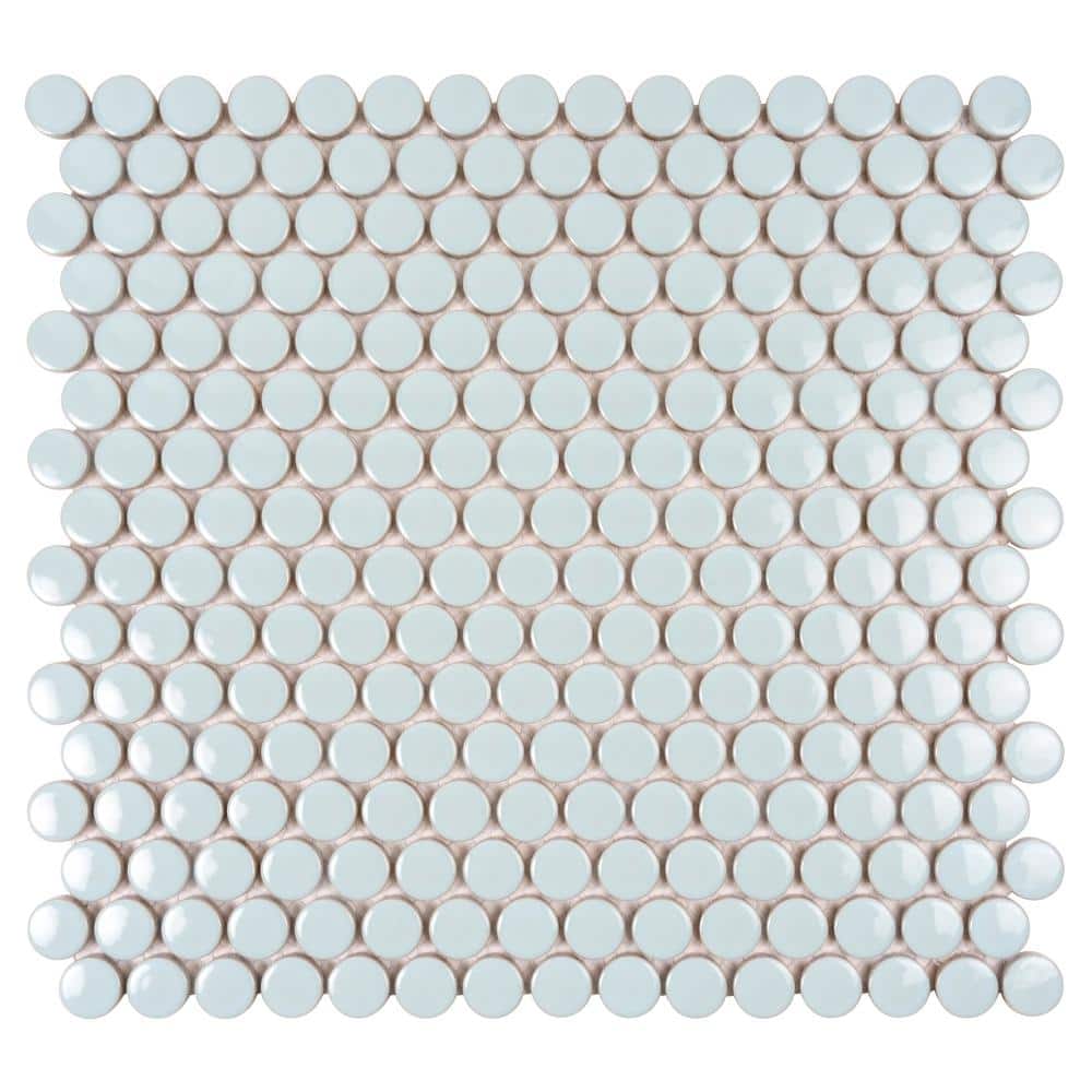 Cirkel Blue 11.46 in. x 12.4 in. Glossy Porcelain Mosaic Wall and Floor Tile (9.87 sq. ft./case) (10-pack) price history on PriceWatchPro