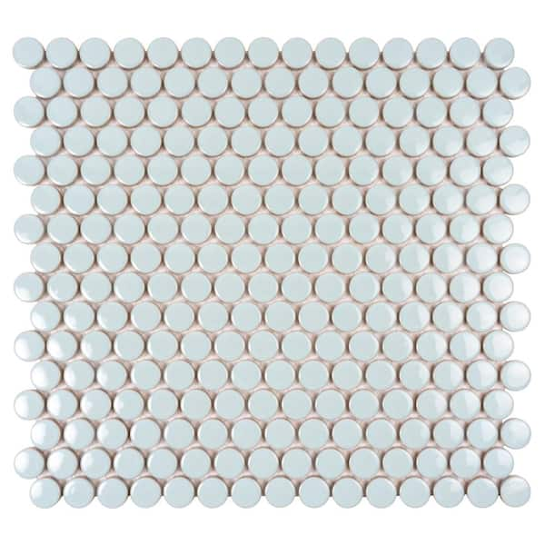 Red Buttons Porcelain Penny Round Tile