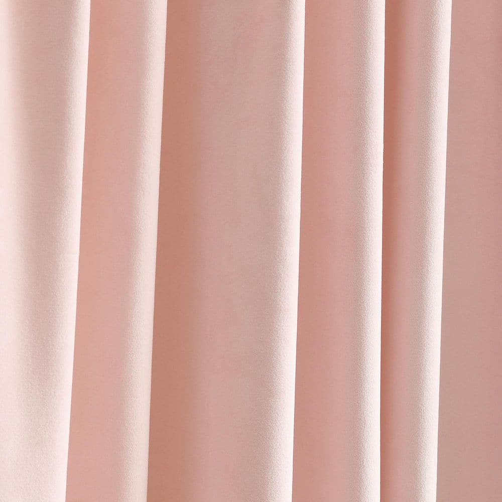 Blush Velvet Blackout Pleated Twin Curtains, 2-Piece Set