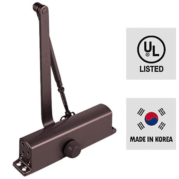 Duranodic Commercial Door Closer with Adjustable Closing and Latching Speed, Size #4 for 143 lbs. - 176 lbs. Doors