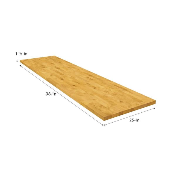 HARDWOOD REFLECTIONS 8 ft. L x 25 in. D Unfinished Birch Butcher