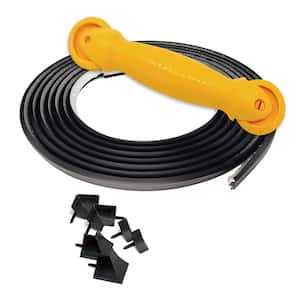 Project Kit, 1/2 in. D x 1/2 in. W. x 10 ft. L, Black, PVC Flexible Trim, Corner and End caps, Applicator Tool, 1-Pack