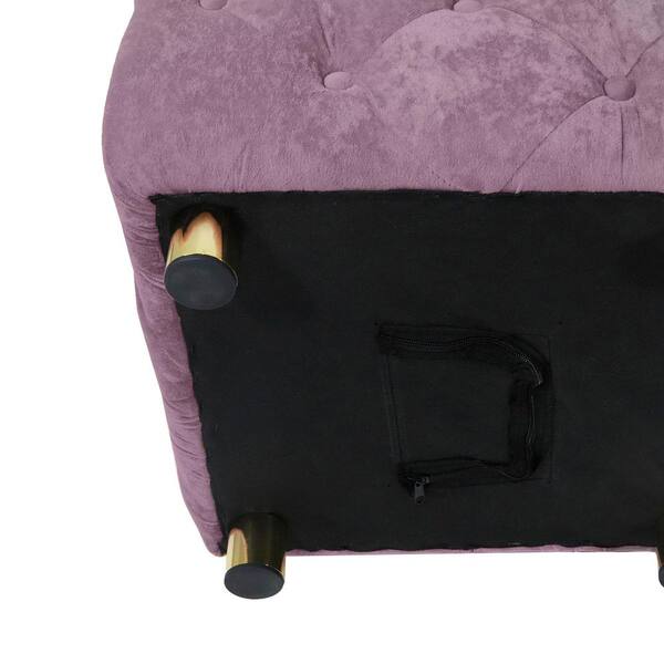 Dropship Purple Modern Velvet Upholstered Ottoman, Exquisite Small End  Table, Soft Foot Stool,Dressing Makeup Chair, Comfortable Seat For Living  Room, Bedroom, Entrance to Sell Online at a Lower Price