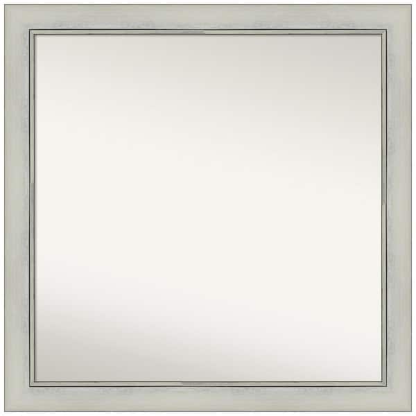 Amanti Art Flair Silver Patina 30 in. W x 30 in. H Square Non-Beveled Framed Wall Mirror in Silver