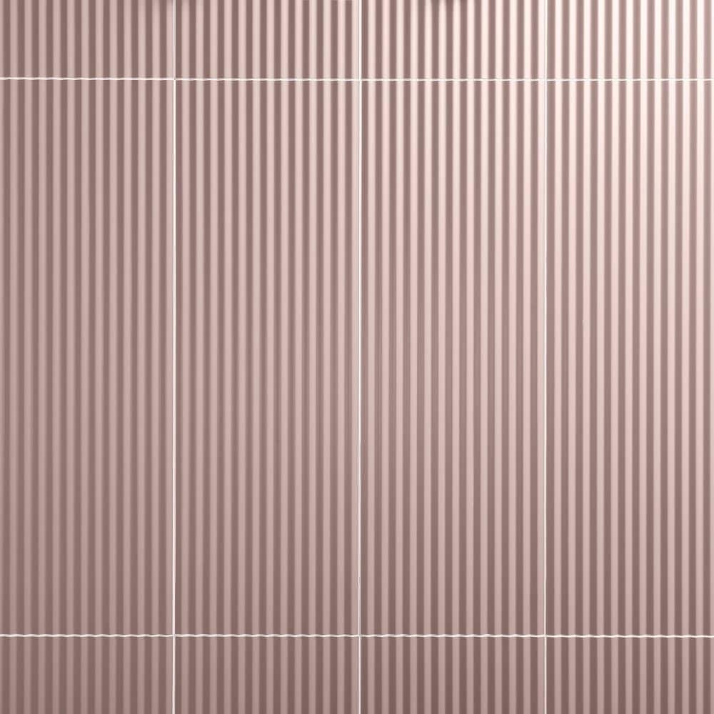 Blush Pink Matte Ceramic Rectangular Wall Tile