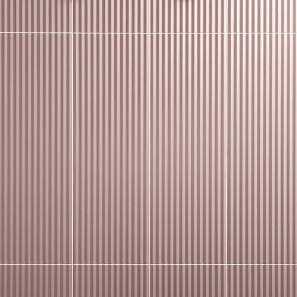 Ivy Hill Tile Linear Blush Pink 11.41 in. x 35.37 in. Matte Ceramic Wall Tile (14.42 sq. ft./Case)