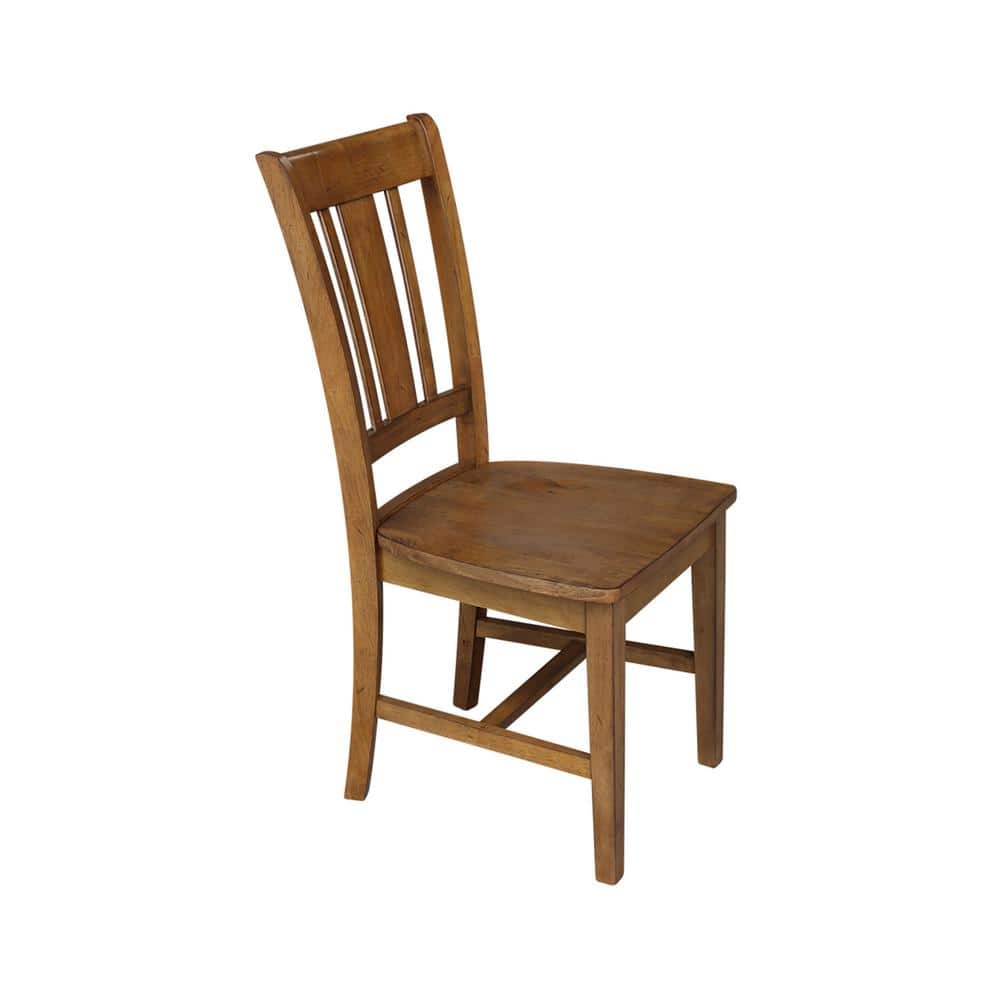 Pecan High Back Solid Wood Dining Chair
